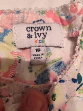 Girls crown & ivy Floral Print Dress in Pink, Blue, Green, Yellow